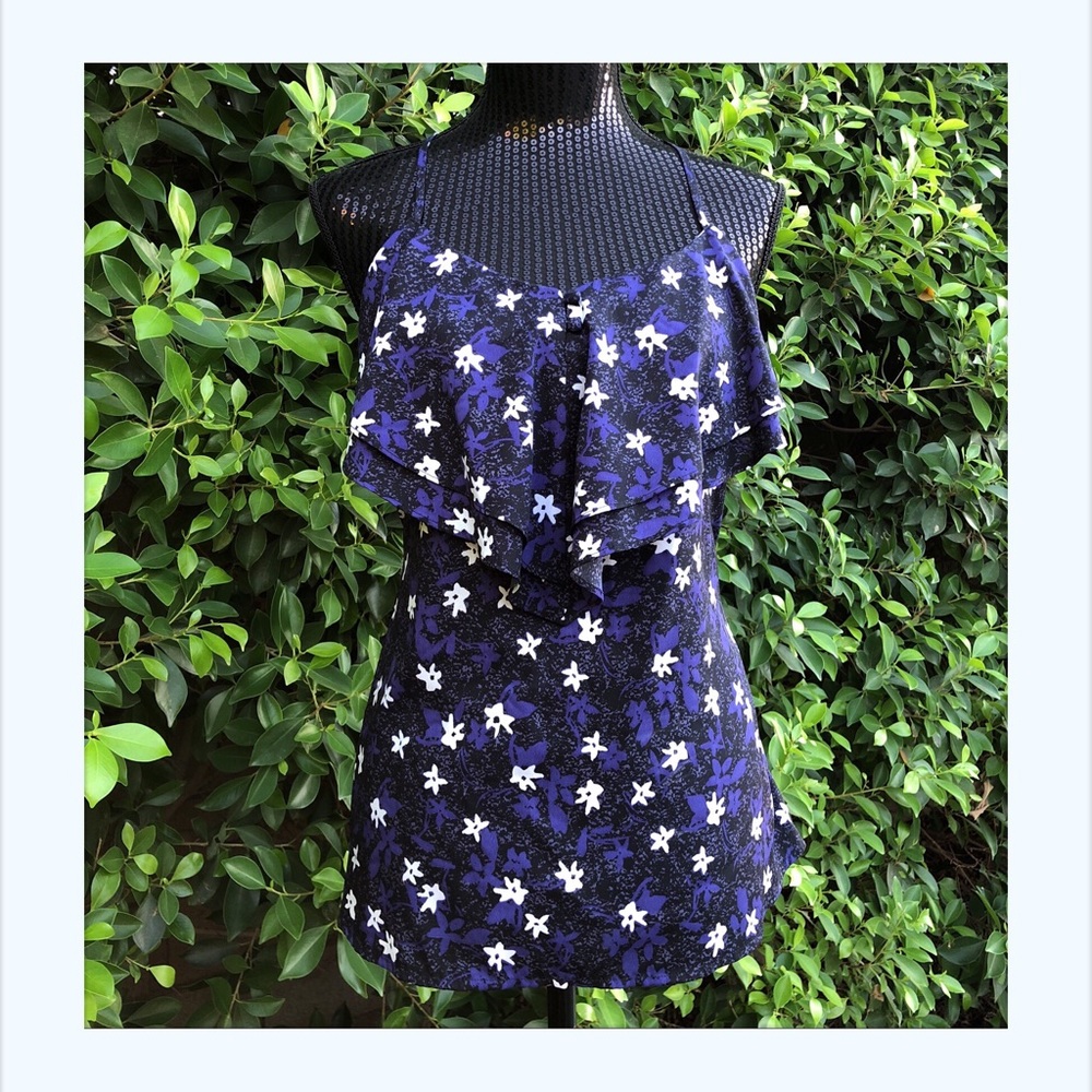 Banana Republic floral sleeveless blouse Size L